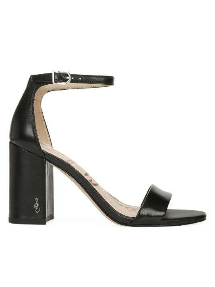 Shoes * | Sam Edelman Daniella Ankle-Strap Leather Sandals Black