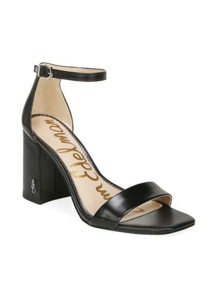 Shoes * | Sam Edelman Daniella Ankle-Strap Leather Sandals Black