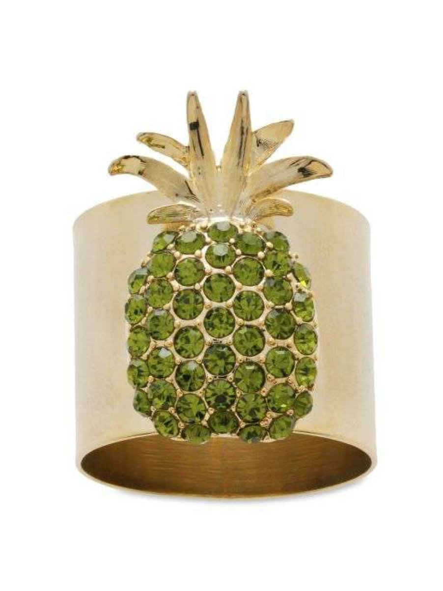 Dining & Entertaining * | Joanna Buchanan Pineapple Napkin Rings 2-Piece Set