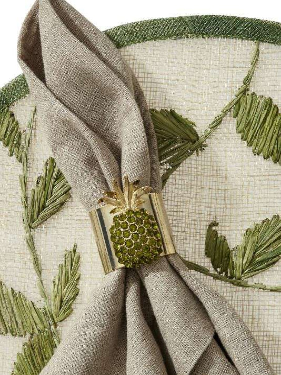 Dining & Entertaining * | Joanna Buchanan Pineapple Napkin Rings 2-Piece Set