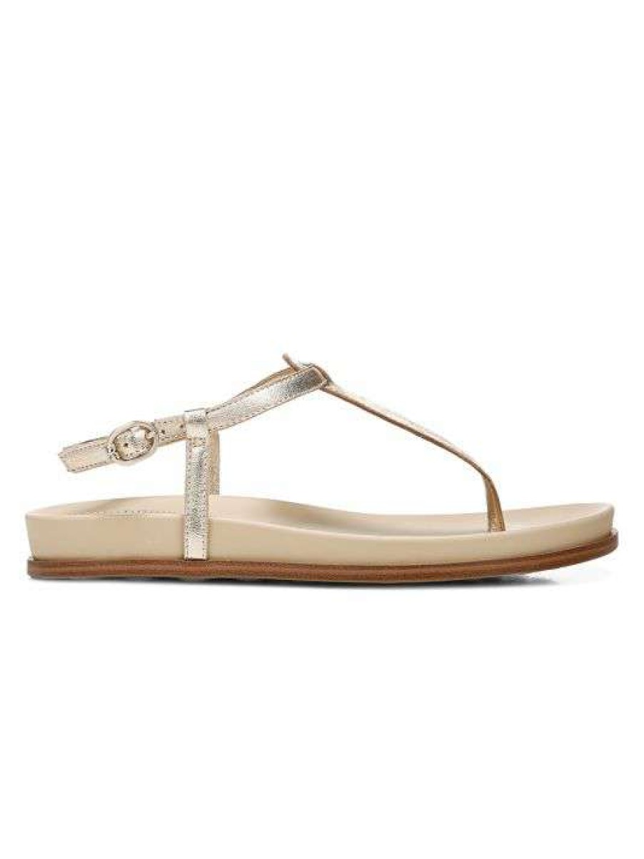 Shoes * | Sam Edelman Naomi Metallic Leather Thong Sandals