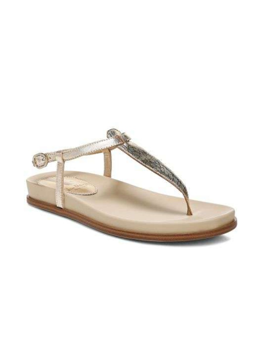 Shoes * | Sam Edelman Naomi Metallic Leather Thong Sandals