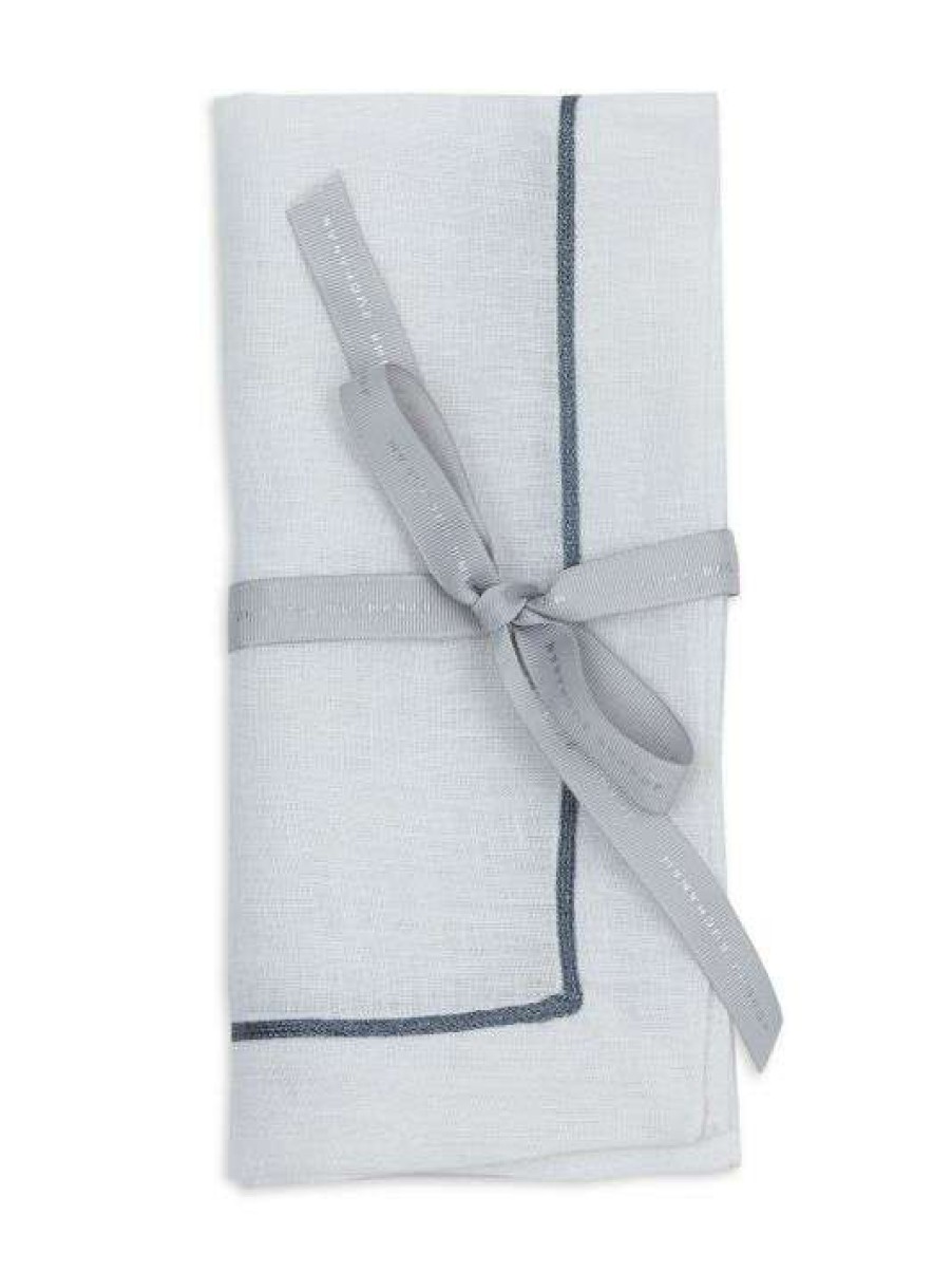 Dining & Entertaining * | Joanna Buchanan Gunmetal-Trim Dinner Napkin Set