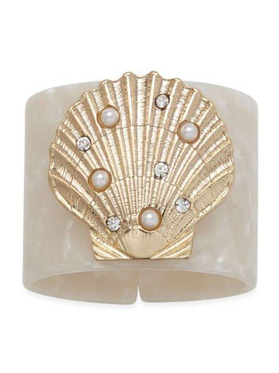 Dining & Entertaining * | Joanna Buchanan White Pearl Shell Napkin Ring Set