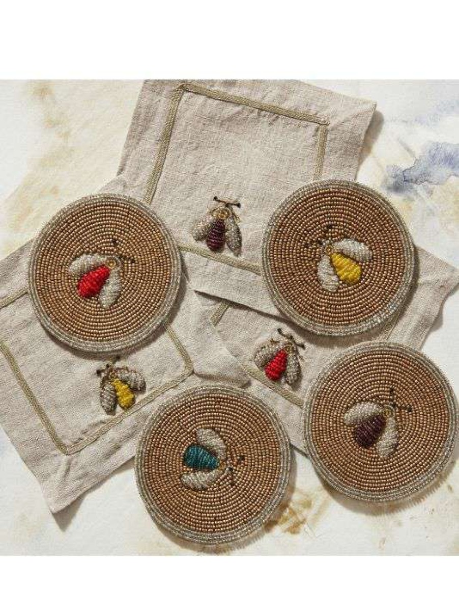 Dining & Entertaining * | Joanna Buchanan Sparkle Bee Coasters 4-Piece Set