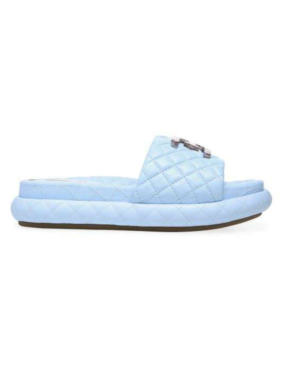 Shoes * | Sam Edelman Kardina Logo Quilted Leather Slides