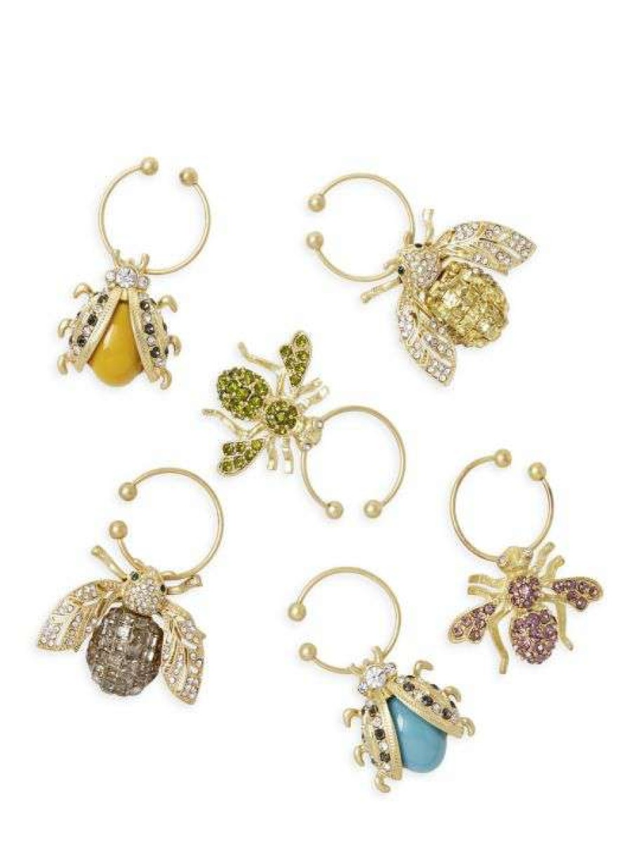 Dining & Entertaining * | Joanna Buchanan Bedazzled Bee Wine Charms 6-Piece Set