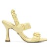 Shoes * | Sam Edelman Marlena Ruched Leather Slingback Sandals Ivory