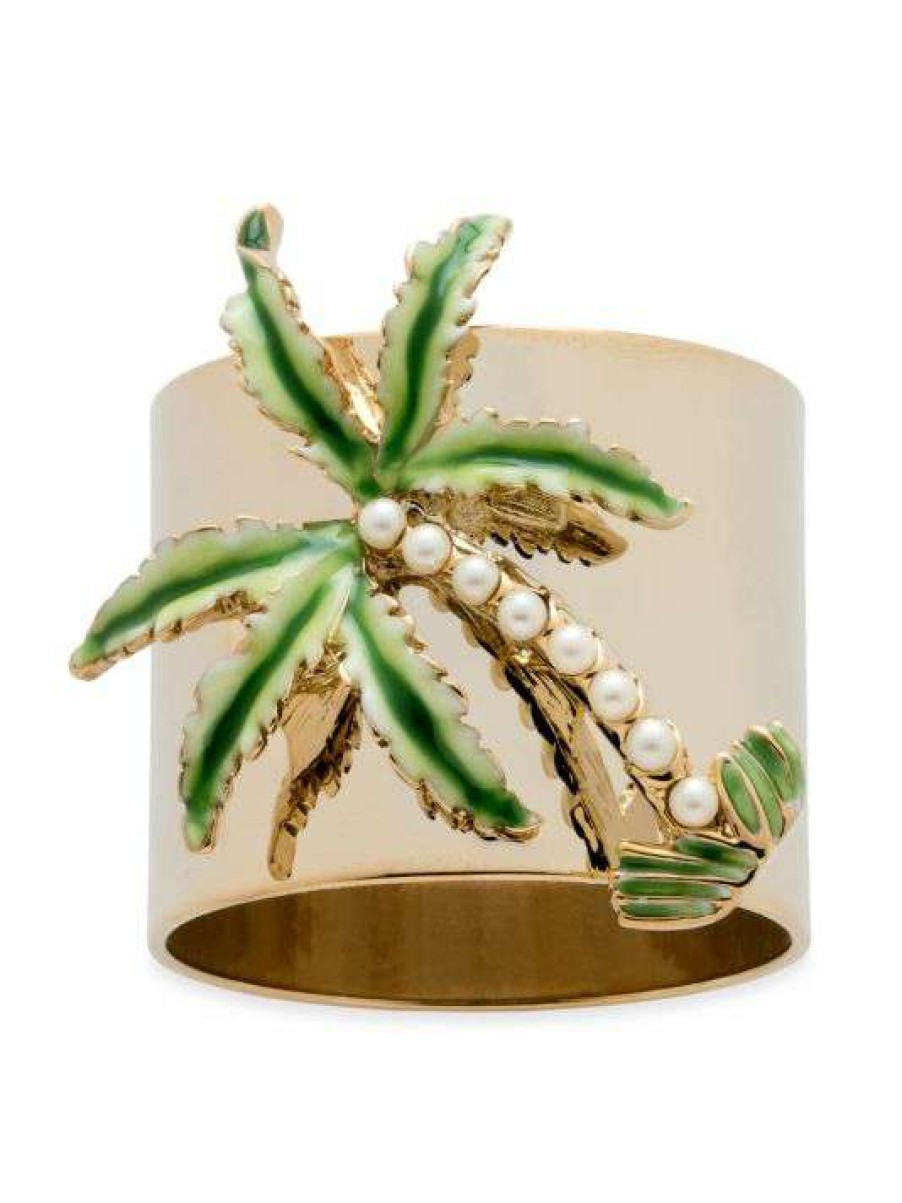 Dining & Entertaining * | Joanna Buchanan Palm Tree Napkin Ring Set