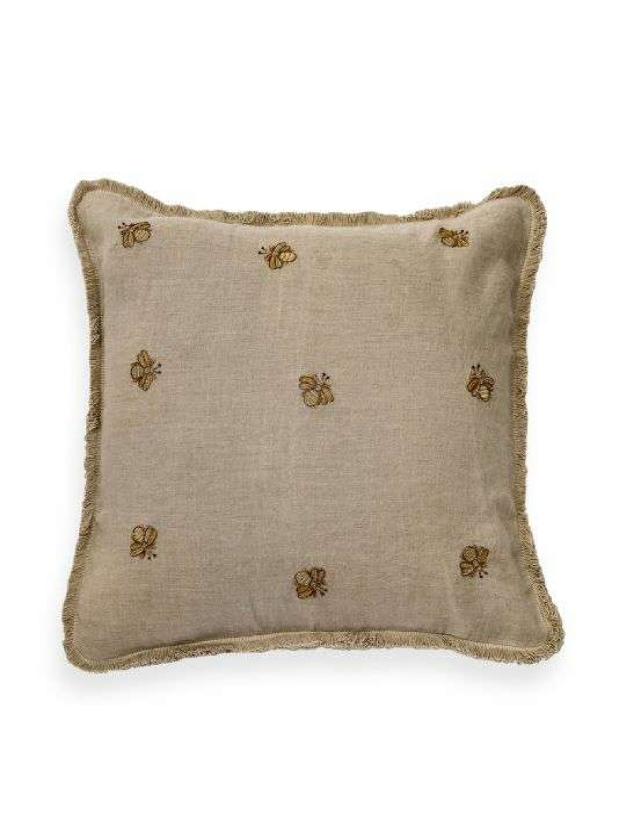 Home Decor * | Joanna Buchanan Embroidered Bee Fringe Pillow