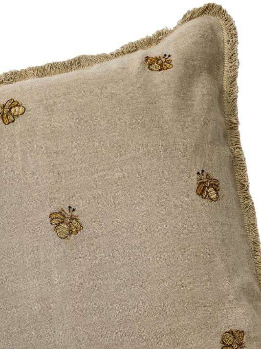 Home Decor * | Joanna Buchanan Embroidered Bee Fringe Pillow