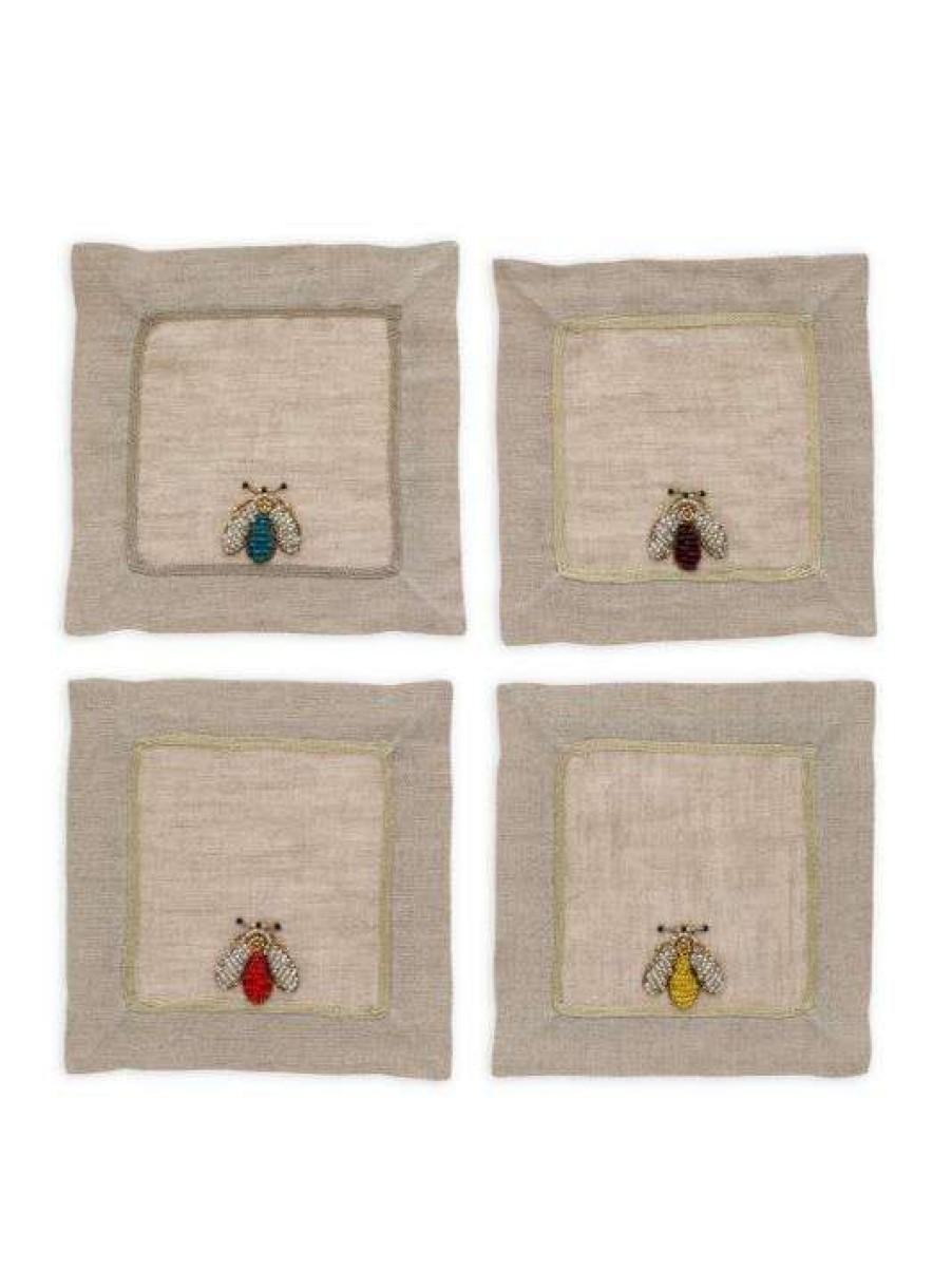 Dining & Entertaining * | Joanna Buchanan Sparkle Bee Cocktail Napkins 4-Piece Set