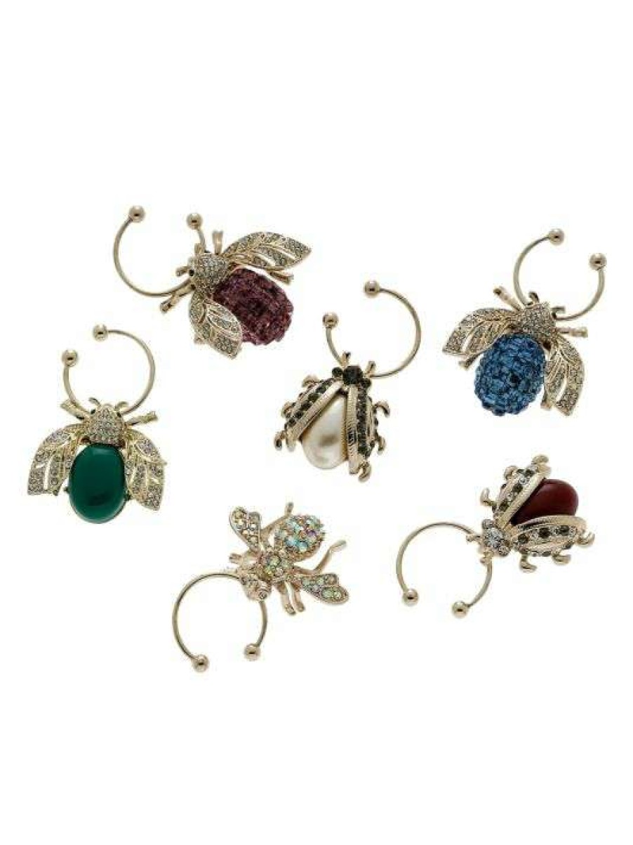 Dining & Entertaining * | Joanna Buchanan Bedazzled Jewel-Tone Bee Wine Charms 6-Piece Set