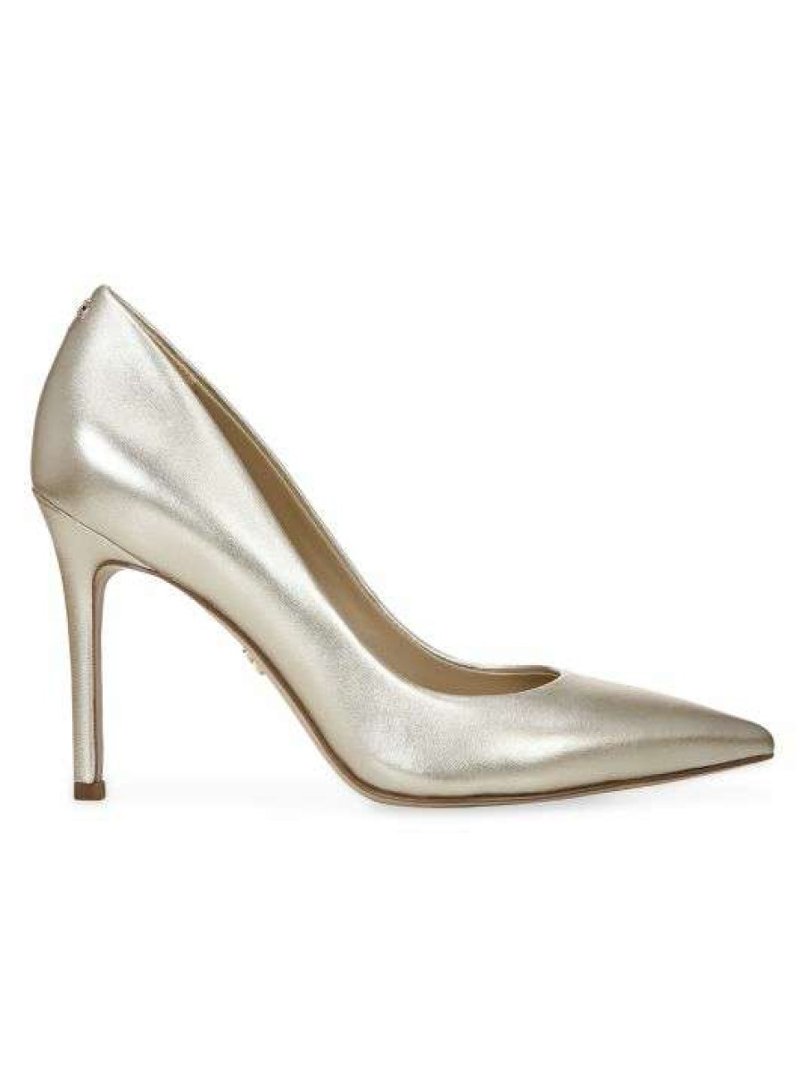 Shoes * | Sam Edelman Hazel Metallic Leather Pumps