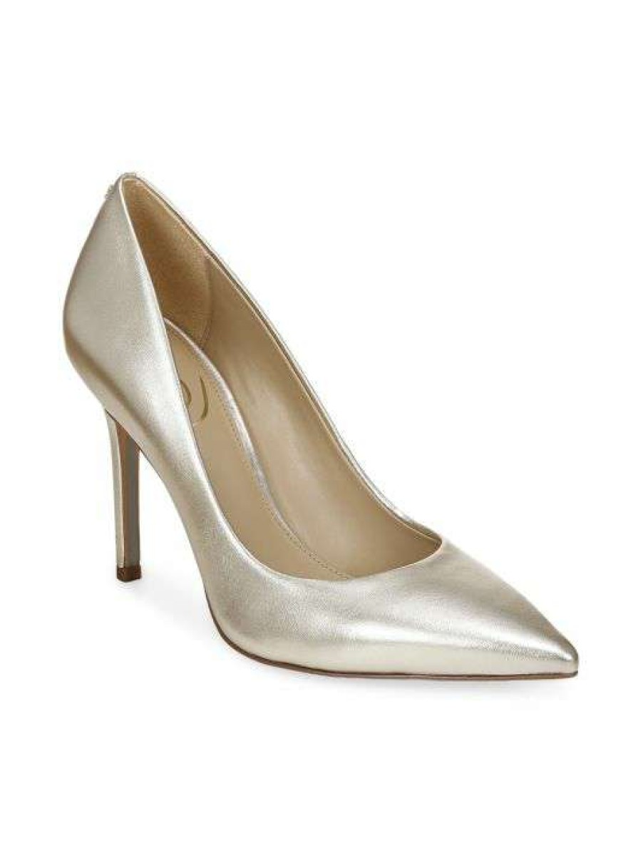 Shoes * | Sam Edelman Hazel Metallic Leather Pumps