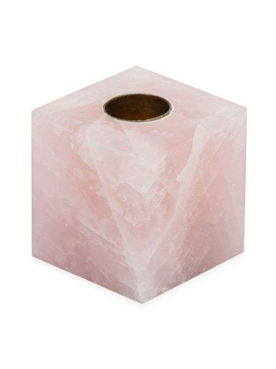 Home Decor * | Joanna Buchanan Rose Quartz Candlestick Cube