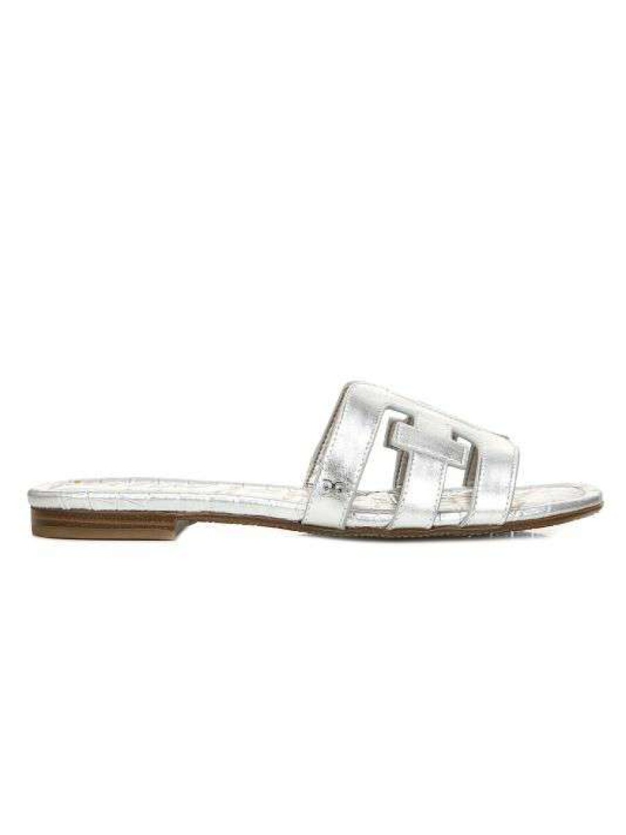 Shoes * | Sam Edelman Bay Metallic Leather Slides