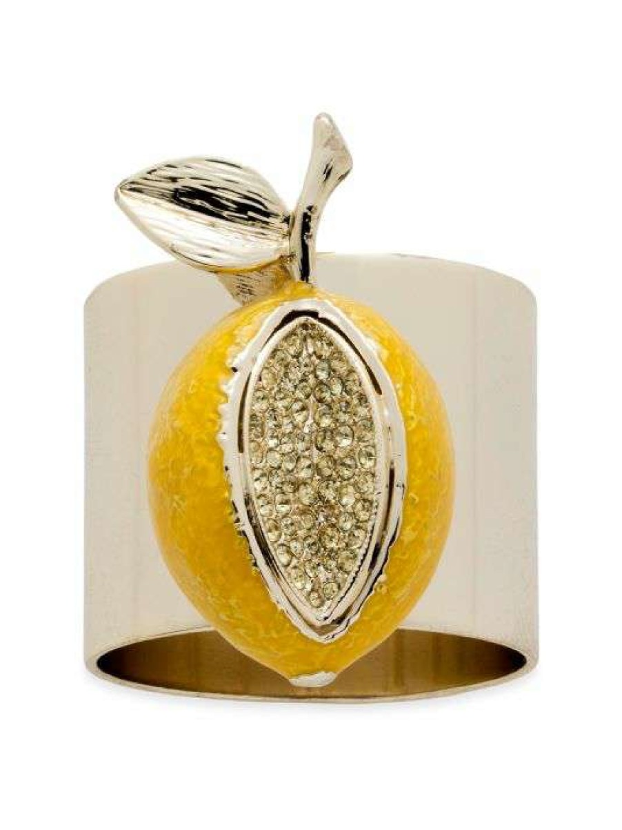 Dining & Entertaining * | Joanna Buchanan Lemon 2-Piece Napkin Ring Set