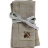 Dining & Entertaining * | Joanna Buchanan Gold Trim Linen Dinner Napkins 2-Piece Set