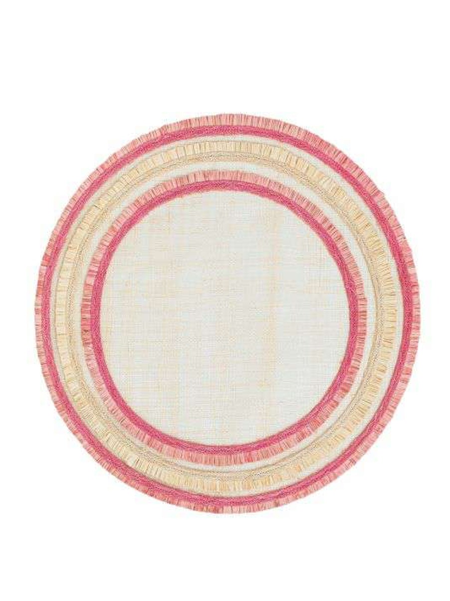 Dining & Entertaining * | Joanna Buchanan Ruffle Edge 4-Piece Straw Placemat Set