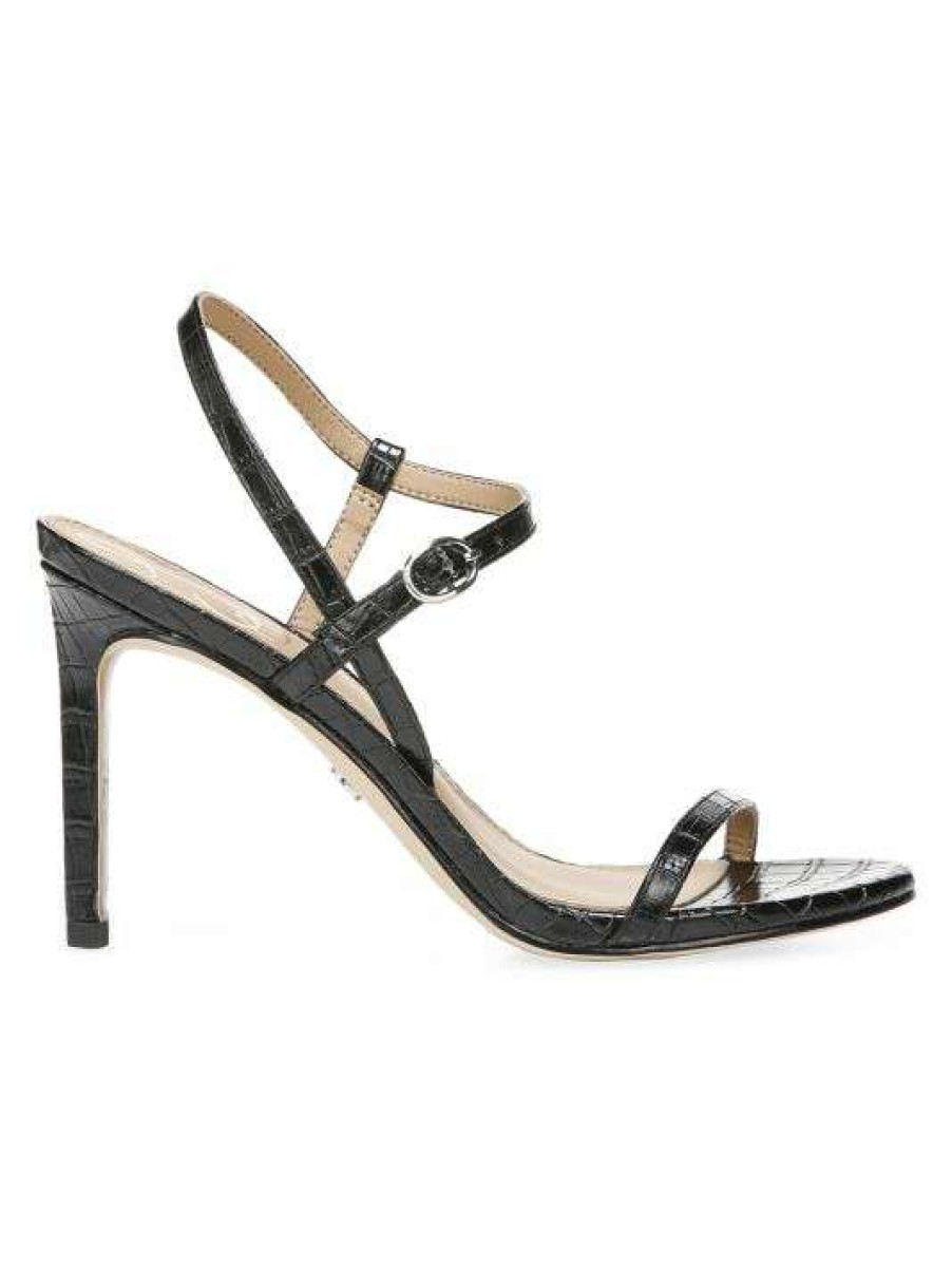 Shoes * | Sam Edelman Doran Croc-Embossed Strappy Sandals