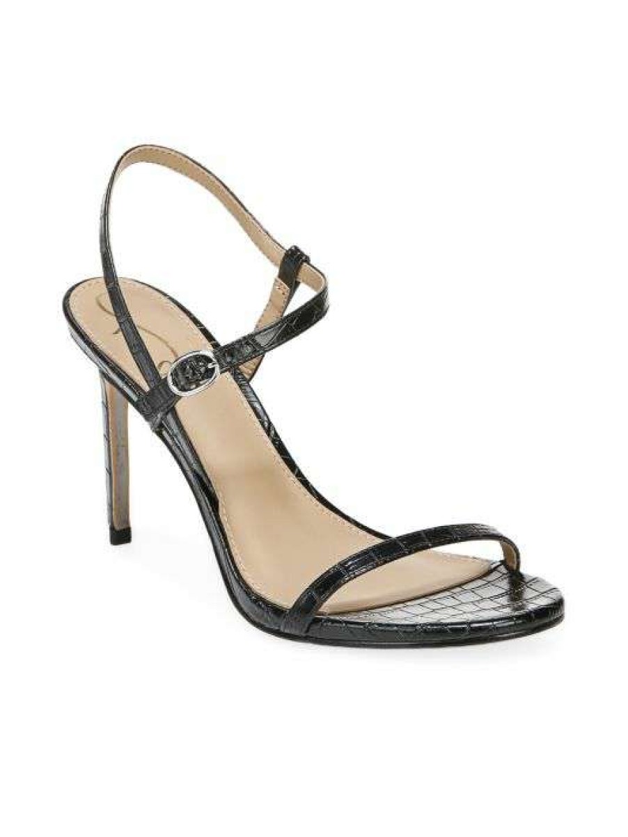 Shoes * | Sam Edelman Doran Croc-Embossed Strappy Sandals